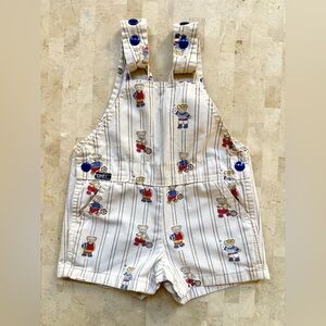Vintage Kids LEE Overall 80s Cartoon Teddy Bear Carnival Old School Kids 18mo 2Y